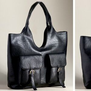 Royal Buckle Black Leather Tote Urban Originals | Anthropologie
